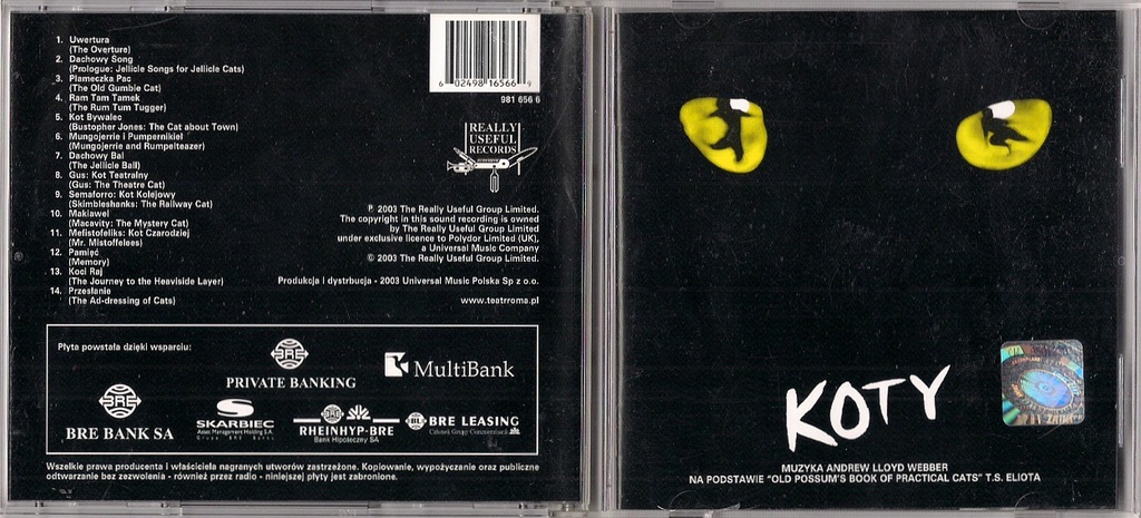 ANDREW LLOYD WEBBER - KOTY [CD]