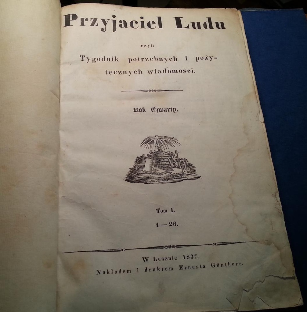 PRZYJACIEL LUDU Leszno 1837 /liczne miedzioryty