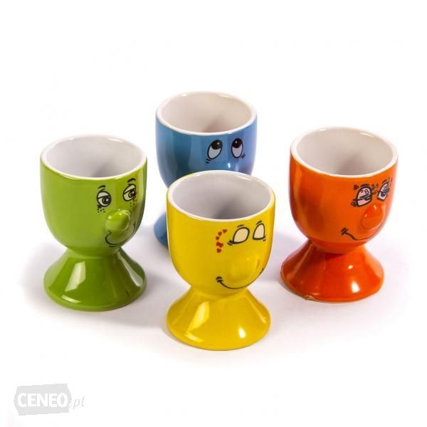 KIELISZKI PODSTAWKI DO JAJEK CERAMICZNE buźki 4szt