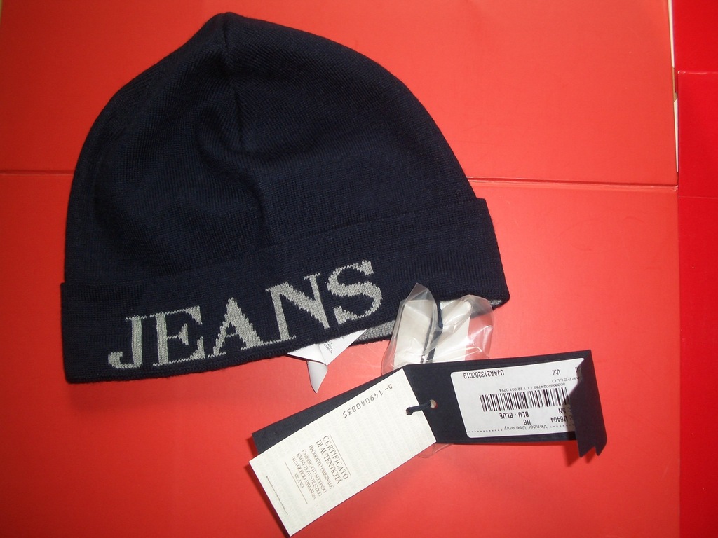 Armani Jeans czapka granatowa zima 