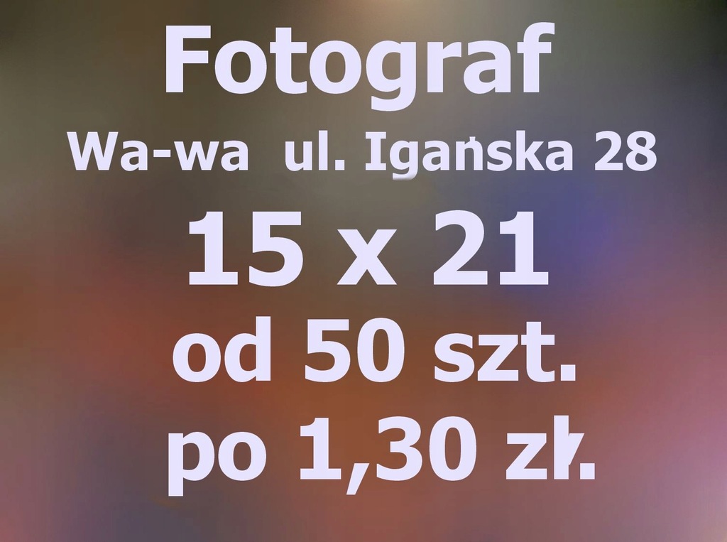 Wywoływanie zdjęć 15x21 papier Fujicolor błysk/mat