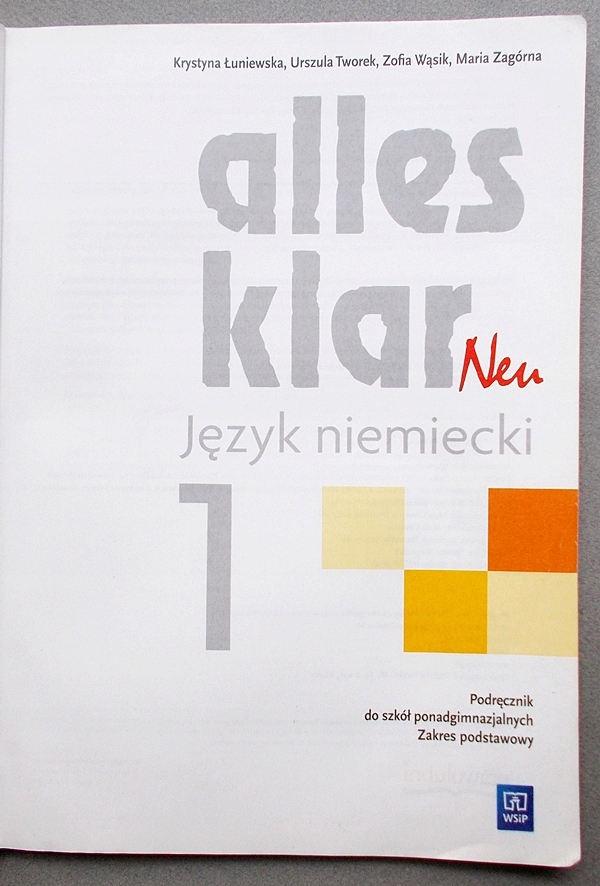 Alles Klar Odpowiedzi Do ćwiczeń Testów Klasa 2a B Alles klar Neu 1 Podręcznik podstawowy WSiP - 7213203702 - oficjalne