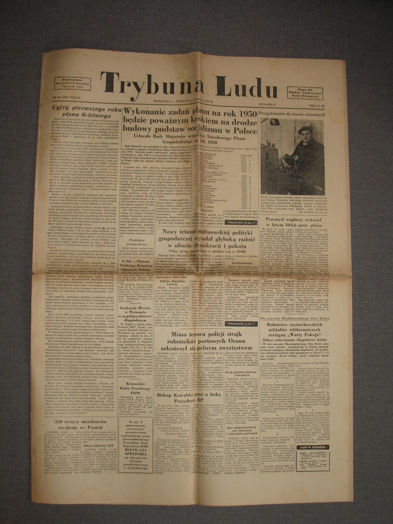 Trybuna Ludu nr 64, 5.03.1950 7233264602 oficjalne archiwum Allegro