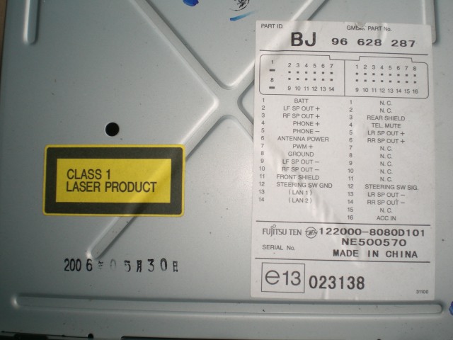 RADIO PANEL CHEVROLET EPICA 96628287 BJ