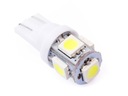 Лампа W5W 5x LED 5050 T10 W3W Диоды SMD 3 чипа