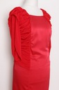 Elegantné šaty červená 46 PaniXL Výstrih výstrih do V