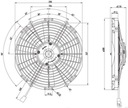 Axiálny ventilátor 24V 280mm/11' Typ Spal VA09-BP50 Katalógové číslo dielu 743 160 03