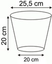 Kvetináč okrúhly škôlkarský 25,5/20cm 7,5L 1ks Kód výrobcu KR7,5-1szt