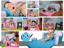 Розовый детский диван-кровать с птицами