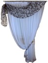 Záclonové závesy Hotové WOALfirana s ozdobným šálom Výška produktu 250 cm