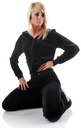 Женские черные велюровые спортивные костюмы, женский спортивный костюм 4XL