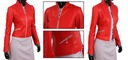 Červená dámska kožená bunda z prírodnej kože DORJAN OLA461 M Kolekcia Damska