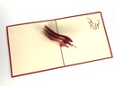 Červené ženské lodičky, 3d pohľadnica Deň žien Šírka produktu 15 cm