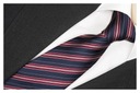 Мужской жаккардовый галстук в полоску, темно-синий rc245