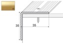 Kątownik aluminiowy A34, 90cm ZŁOTO 35x35mm