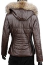 Hnedá dámska kožená bunda prešívaná na jeseň / zimu DORJAN HLN124 XS Model Kurtka Skórzana Damska