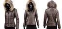 Hnedá dámska kožená bunda prešívaná na jeseň / zimu DORJAN HLN124 XS Veľkosť XS