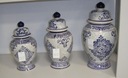 NÁDOBA biela modrá tmavo modrá KERAMICKÁ VÁZA GINGER urna váza S Kód výrobcu wazon ceramiczny na kwiaty