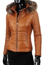 Camelová dámska kožená bunda prešívaná s kapucňou DORJAN HLN088 S Kód výrobcu HLN088