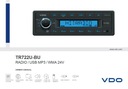 VDO TR722U-BU Autorádio 24V pre TIR a MP3 USB AUX EAN (GTIN) 4103590671332