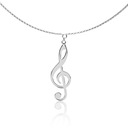 Серебряное колье со скрипичным ключом