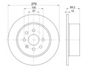 DISCS MIKODA 1622 OPEL VECTRA B REAR 270MM 4 SCREW photo 2 - milautoparts-fr.ukrlive.com