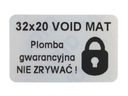 ГАРАНТИЙНЫЕ НАКЛЕЙКИ 32x20 VOID MAT 250 ШТ.