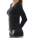 Brubeck Koszulka damska z długim rękawem COMFORT WOOL czarny M Kolekcja Comfort Wool