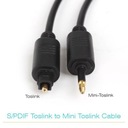 Оптический кабель Toslink — Mini Toslink длиной 5 м, 3,5 мм