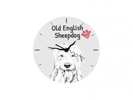 Staroanglický ovčiak Stojace hodiny s grafikou