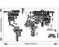 Nálepka na stenu veľká mapa sveta ozdoba