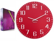 Moderné prehľadné nástenné hodiny FACILE červená