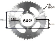 Шестерня приводная задний 428 46z - kinroad py-5