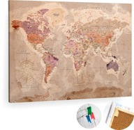 Tablica korkowa Obraz Mapa świata europy 120x80cm