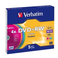 DVD+Rw Verbatim 4X 4,7Gb (Slim 5) Farba