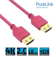 Purelink PI0505-003 markowy kabel HDMI 4K 18Gbps 0,3m giętki różowy