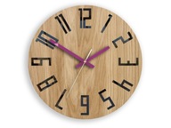 HODINY Drevený dub Slim_Wood_Violet ModernClock