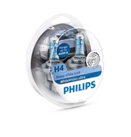 Philips Żarówki H4 WhiteVision Ultra + W5W + USB