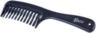 Hrebeň na rozčesávanie vlasov s kaderníckou rúčkou KLADENIE TEPLA čierna