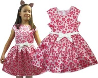 104 Roztomilé dievčenské šaty s ružovými srdiečkami BS233