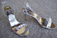 RAGAZZA nr 40/9,5B srebrne sexy sandały skóra nowe