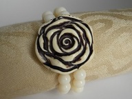 BRANSOLETA RZEŹBIONY KWIAT