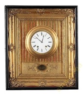 Zegar złoty wiszący XIX wiek emalia wys 53cm