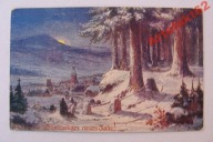 NOWY ROK LAS ZIMOWĄ PORĄ przedwojenna POCZTÓWKA