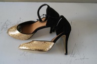 SZPILKI ZLOTE PLUS CZARNE SZPILE NOWE 39 DUN zero