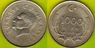 Turcja 1000 Lira 1990 r.