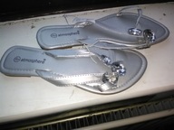 klapki SREBRN z OZDOBA PRIMARK ATMO 37 skoropodob