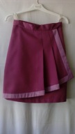 Spódnica różowa z zakładkami i lamówkami -38
