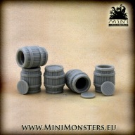 DUŻE BECZKI 5 SZT. ŻYWICA - Oldhammer, wargames terrain, fantasy scenery