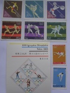 Polska - Olimpiada Tokio 1964 - Fi. 1366-73 + bl.43 **